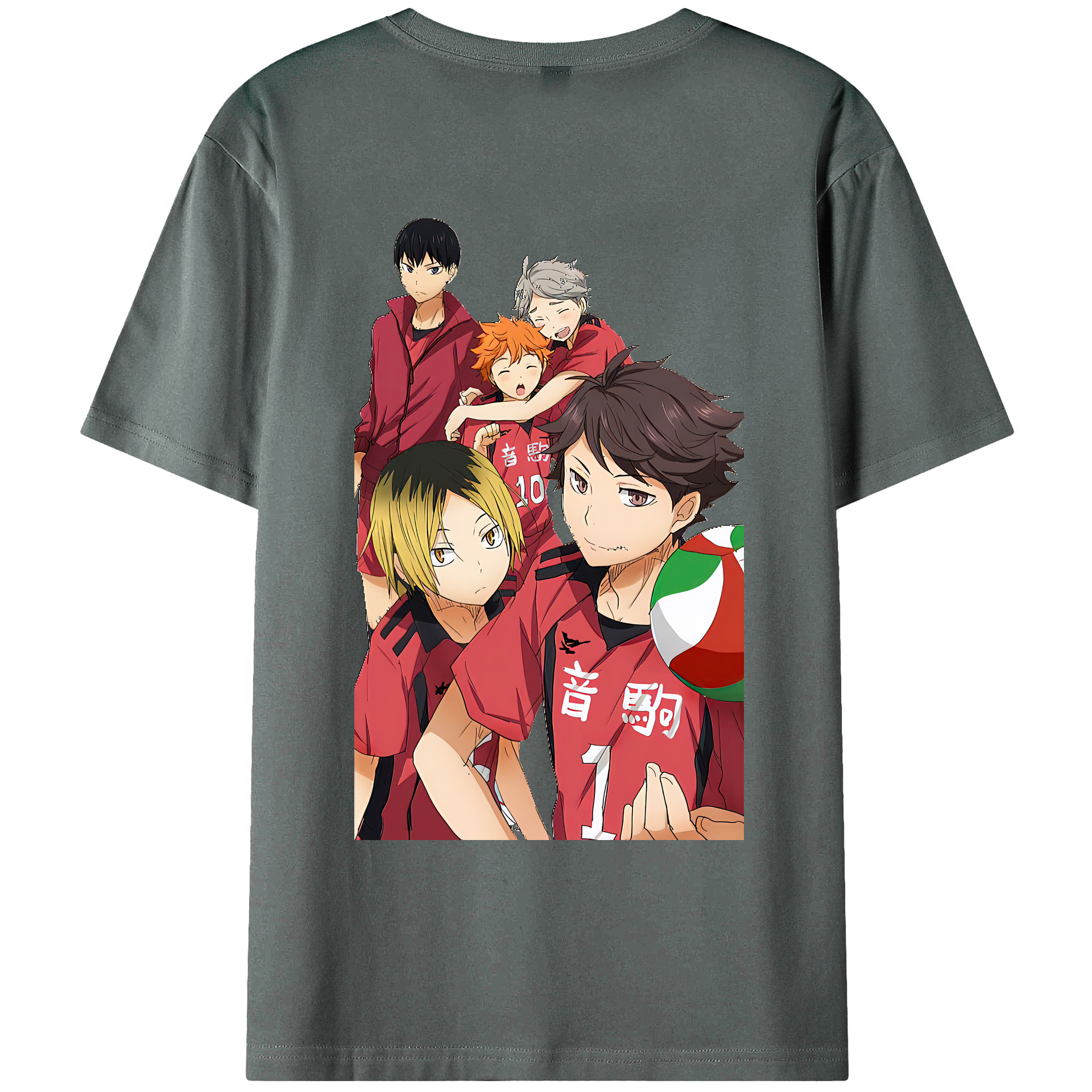 （画像用） ハイキュー!! Haikyu!! 綿100％ メンズ半袖Tシャツ（バックプリント） 通気性